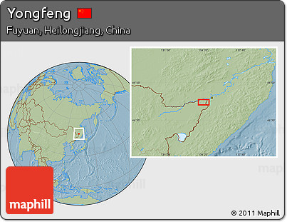 Savanna Style Location Map of Yongfeng, hill shading