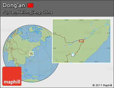 Savanna Style Location Map of Dong'an