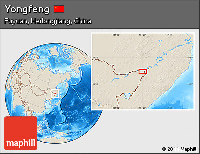 Shaded Relief Location Map of Yongfeng