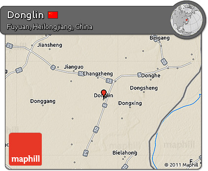 Shaded Relief Map of Donglin