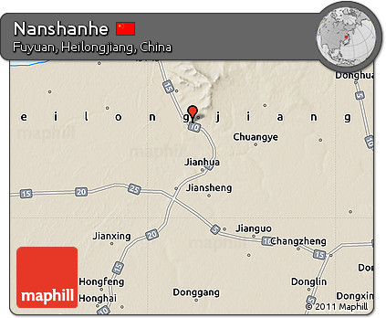 Shaded Relief Map of Nanshanhe
