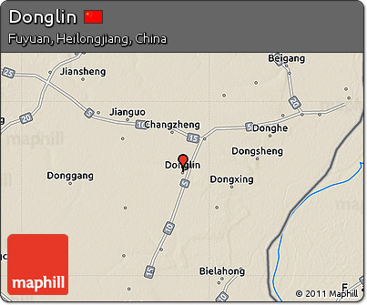 Shaded Relief Map of Donglin