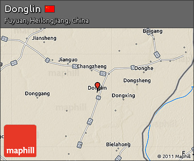Shaded Relief Map of Donglin