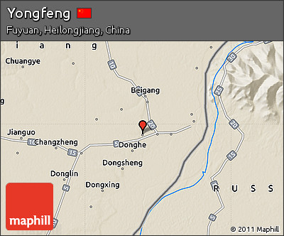 Shaded Relief Map of Yongfeng