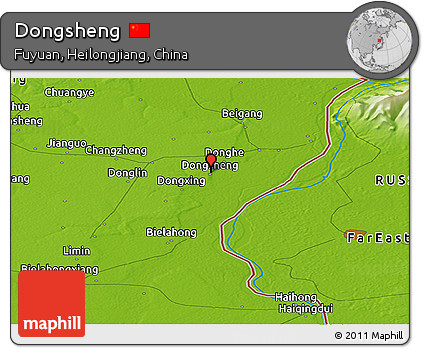 Physical Panoramic Map of Dongsheng