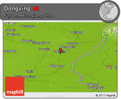 Physical Panoramic Map of Dongxing