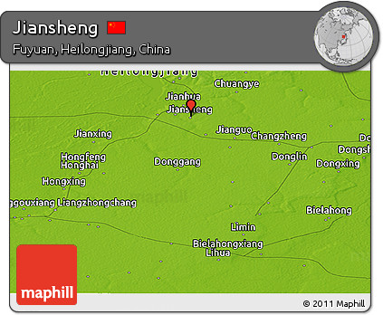 Physical Panoramic Map of Jiansheng