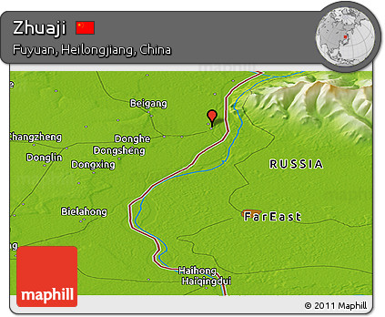 Physical Panoramic Map of Zhuaji