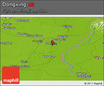 Physical Panoramic Map of Dongxing