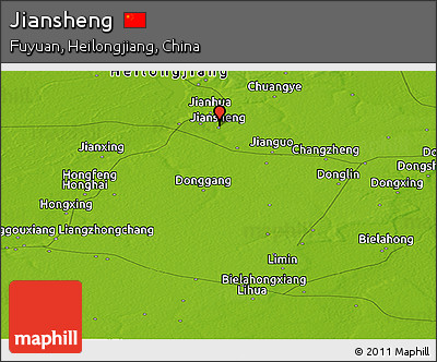 Physical Panoramic Map of Jiansheng