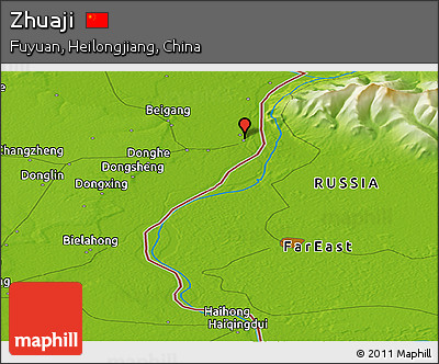 Physical Panoramic Map of Zhuaji