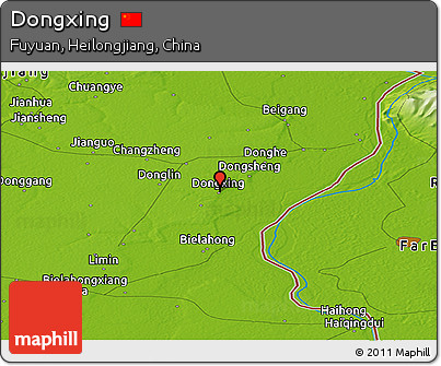 Physical Panoramic Map of Dongxing