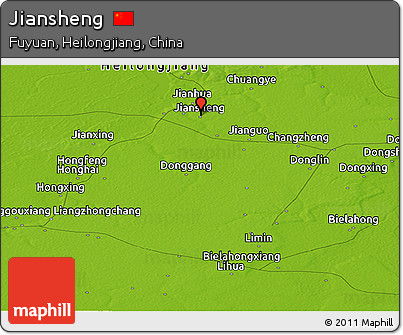 Physical Panoramic Map of Jiansheng