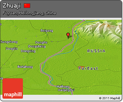 Physical Panoramic Map of Zhuaji