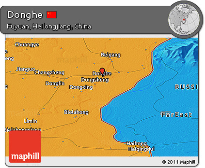 Political Panoramic Map of Donghe