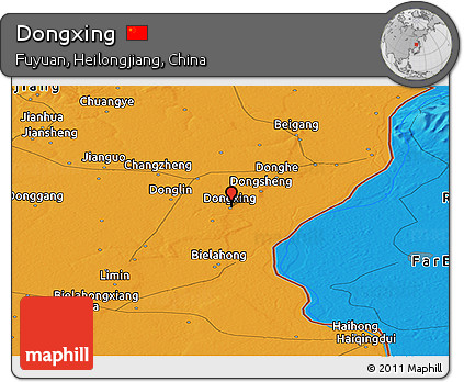 Political Panoramic Map of Dongxing