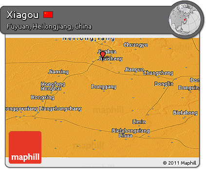 Political Panoramic Map of Xiagou