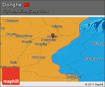 Political Panoramic Map of Donghe
