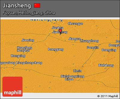 Political Panoramic Map of Jiansheng