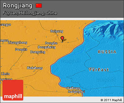 Political Panoramic Map of Rongjiang