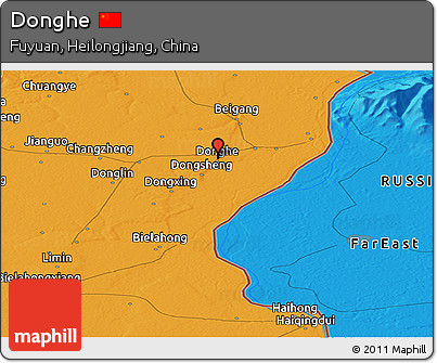 Political Panoramic Map of Donghe
