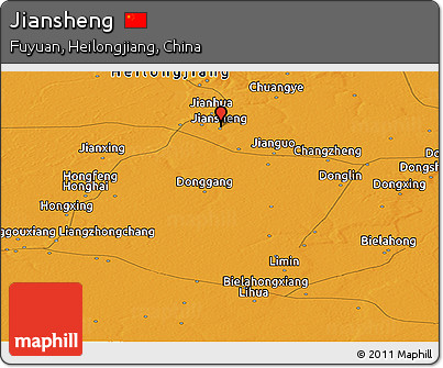 Political Panoramic Map of Jiansheng