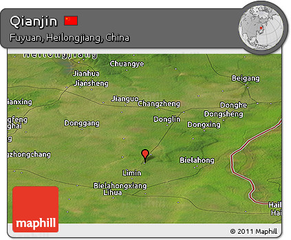 Satellite Panoramic Map of Qianjin