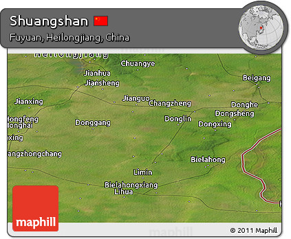 Satellite Panoramic Map of Shuangshan