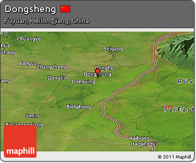 Satellite Panoramic Map of Dongsheng