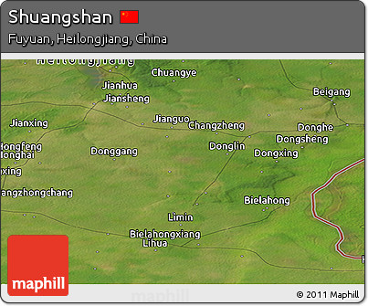 Satellite Panoramic Map of Shuangshan