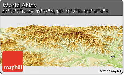 Physical Panoramic Map of the Area around 48° 5' 50" N, 137° 46' 30" E