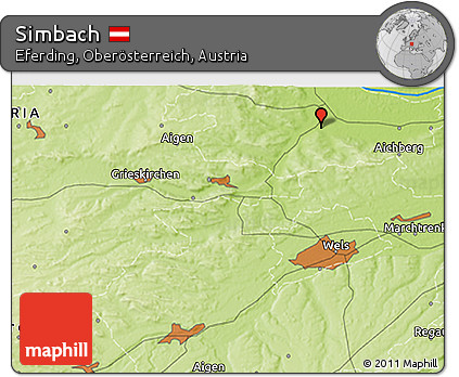 Physical 3D Map of Simbach