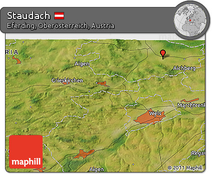 Satellite 3D Map of Staudach