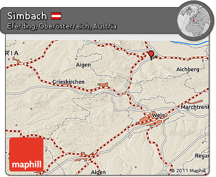 Shaded Relief 3D Map of Simbach