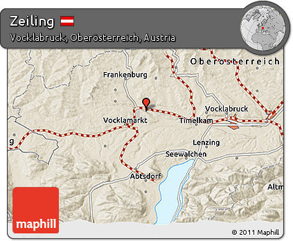 Shaded Relief 3D Map of Zeiling