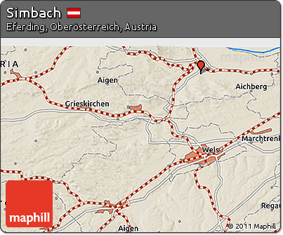 Shaded Relief 3D Map of Simbach