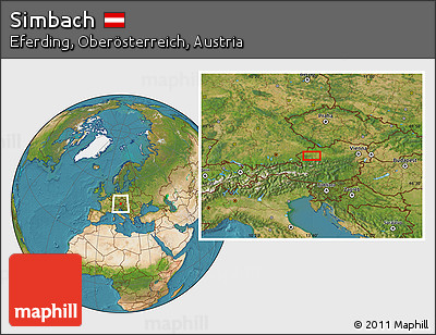 Satellite Location Map of Simbach