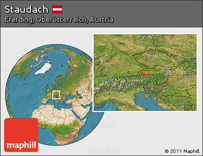 Satellite Location Map of Staudach