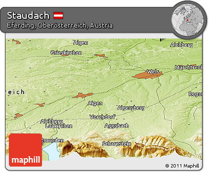 Physical Panoramic Map of Staudach