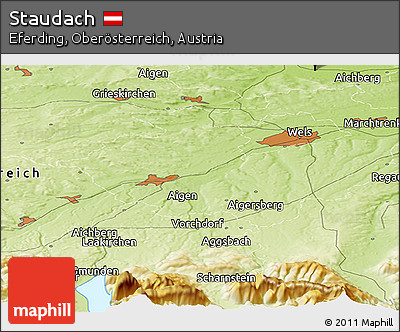 Physical Panoramic Map of Staudach