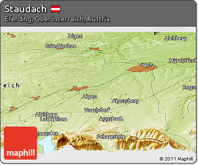 Physical Panoramic Map of Staudach