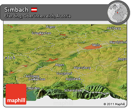 Satellite Panoramic Map of Simbach