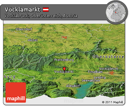 Satellite Panoramic Map of Vöcklamarkt