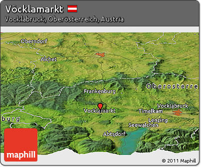 Satellite Panoramic Map of Vöcklamarkt