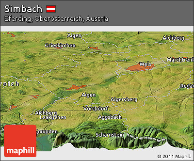 Satellite Panoramic Map of Simbach