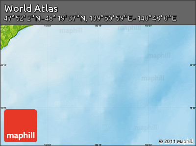 Physical Map of the Area around 48° 5' 50" N, 140° 19' 29" E