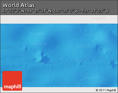 Shaded Relief 3D Map of the Area around 48° 5' 50" N, 140° 10' 30" W