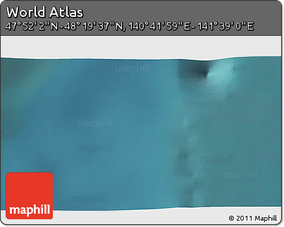 Satellite 3D Map of the Area around 48° 5' 50" N, 141° 10' 30" E