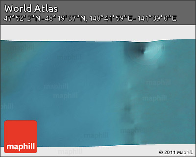 Satellite 3D Map of the Area around 48° 5' 50" N, 141° 10' 30" E