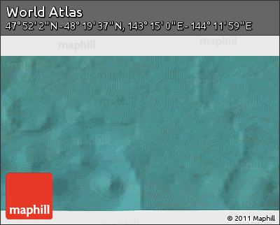 Satellite 3D Map of the Area around 48° 5' 50" N, 143° 43' 29" E